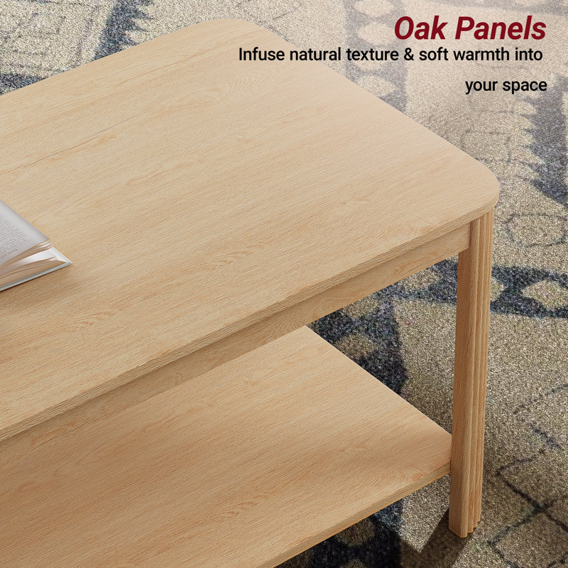 Rectangular Coffee Table with Storage Shelf
