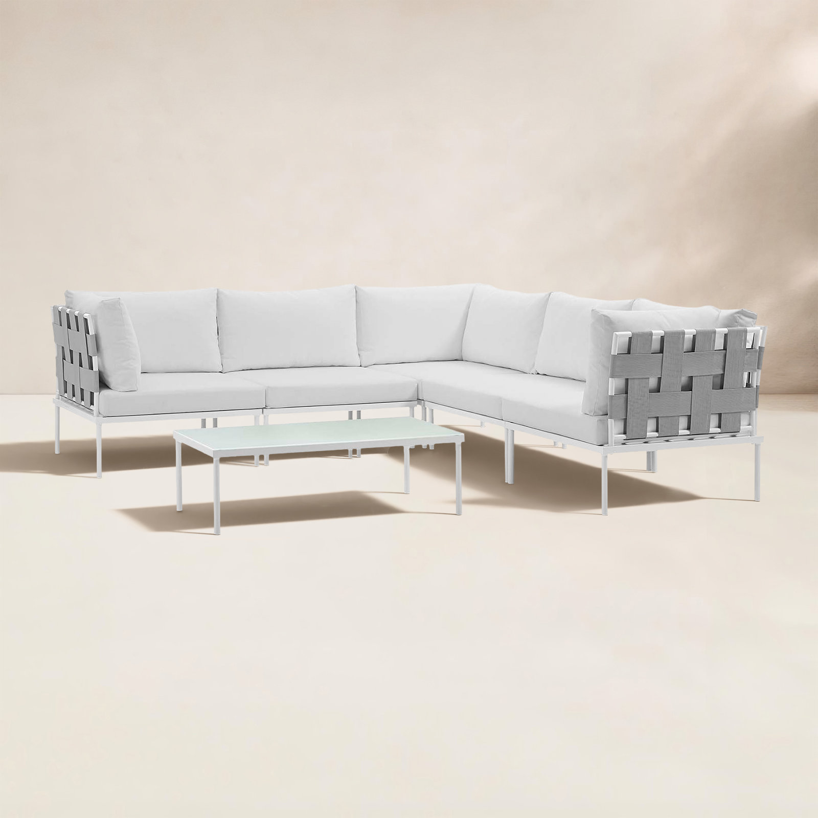 Harmony 5-Person Patio Seating Group, White