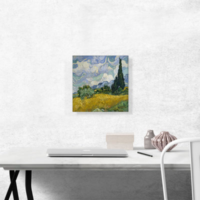 Un champ de blé avec des cyprès - 1889 par Vincent Van Gogh - peinture sur toile tendue