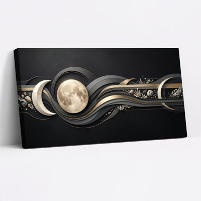 Ensemble de 1 tableau sur toile « Vagues de lune »