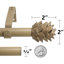 Tringle à rideaux simple ajustable 0,75 po Waco Pinecone-1455582665-1455582664