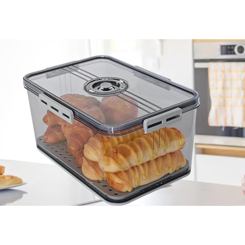 Boîte à pain hermétique - Contenant alimentaire sans BPA avec égouttoir pour la cuisine