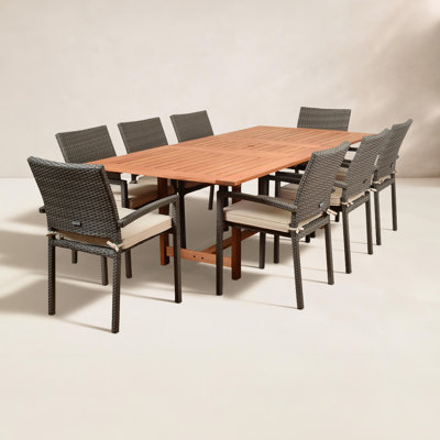 Anautica 93" Eucalyptus Patio Dining Set