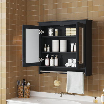 Armoire de toilette 3 en 1, armoire à pharmacie murale de 30 pouces avec tablettes réglables et portes à fermeture en douceur, miroir haute définition avec rangement pour meuble-lavabo de salle de bain