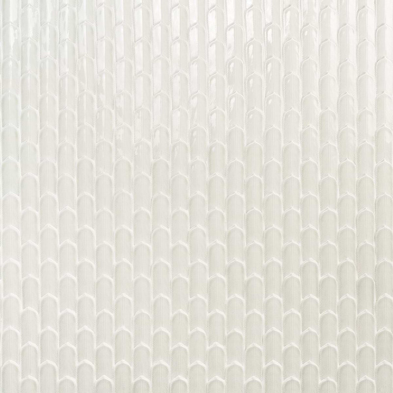 Nabi Quill Tundra Gray 2X5 3D Crackled Glossy Glass Mosaic Tile