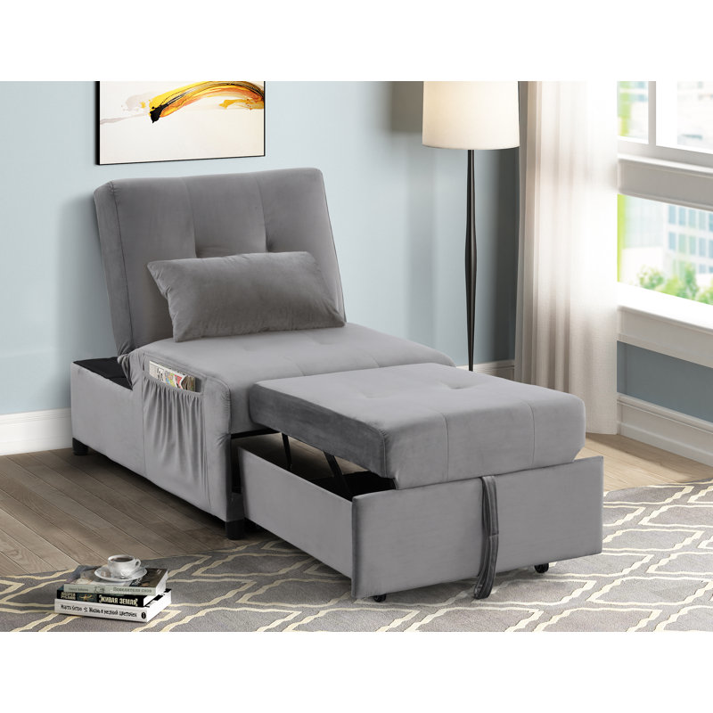 Chaise longue sans accoudoirs Anwari, Gris