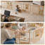 Parc pour bébé 10 panneaux pliable avec structure en bois de pin massif, panneaux d'activité et porte-133208976