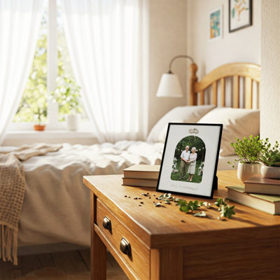 Black Metal Picture Frame with Mat