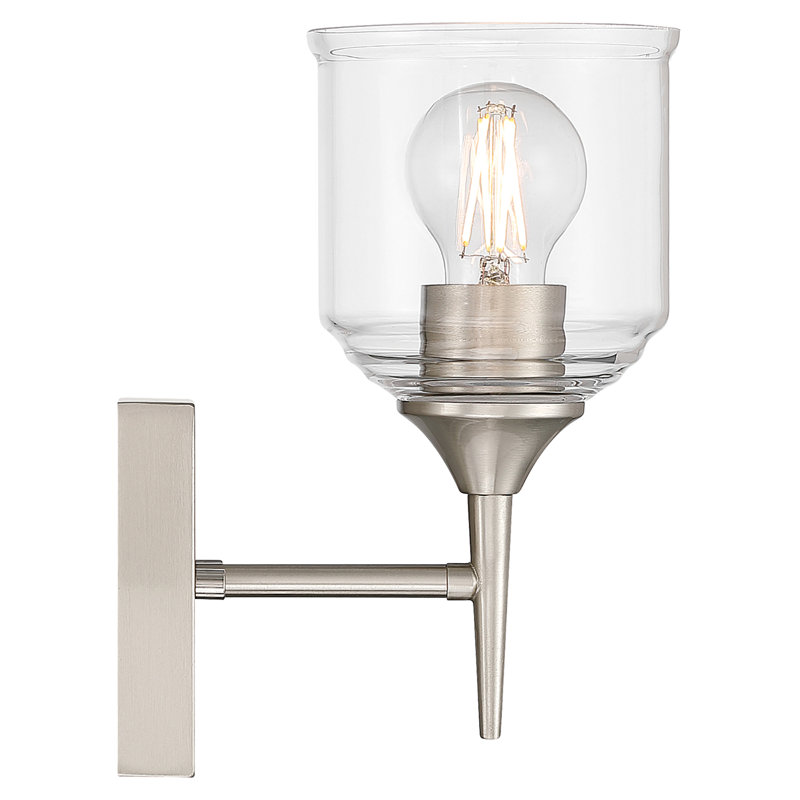 Beacon 1 Light Wall Sconce - Brushed Steel Finish, Brushed Steel
