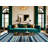 Washable Ice Blue Light Gray Striped Area Rug-1534466980