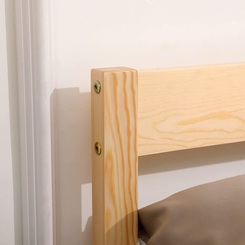 Izeal Solid Wood Bed, Double (4'6), Natural