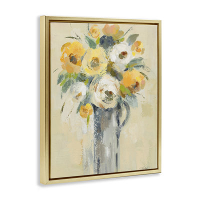 «Abstract Flowers in Jug», art mural sur toile flottante, design par Silvia Vassileva