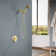 Wall Mounted Shower System With Rough-In Valve 7-Spray Single Handle Shower Faucet Set Modern Brass Shower Trim Kit