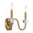 Kiea 2-Light Wall Sconce in Warm Brass