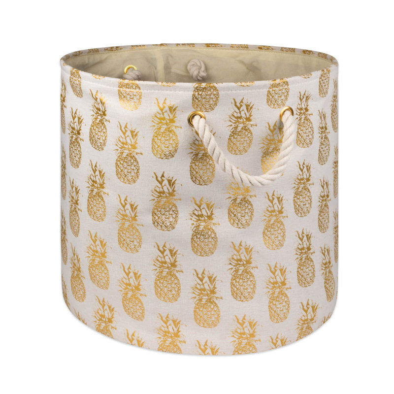 Panier en tissu rond à ananas Amaro, H 15 po x l 16 po x P 16 po
