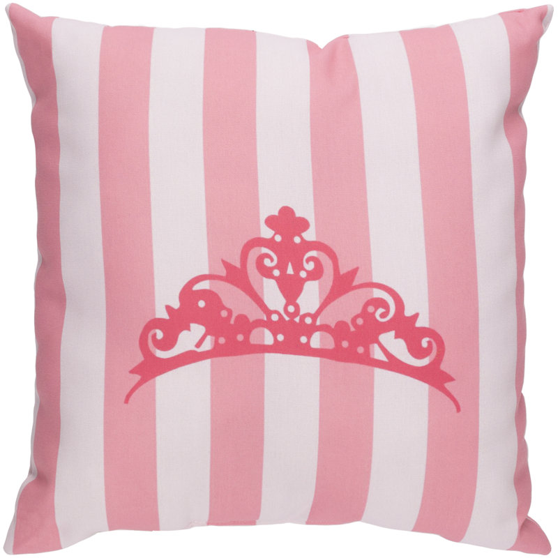 Crown Indoor/Outdoor Throw Pillow, Pink, 20" H x 20" W x 3.5" D