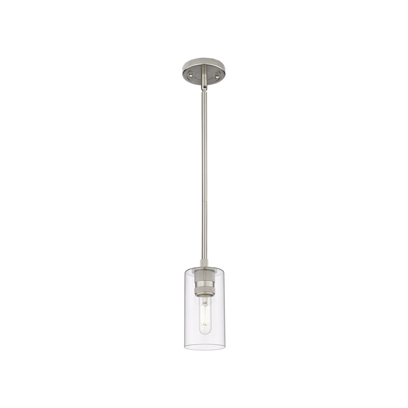 Luminaire suspendu Crown Point Light, Clair, H 8,38 po x l 4,5 po x P 4,5 po, Nickel satiné