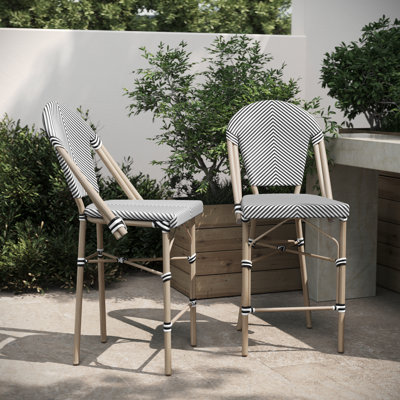 Lavigne Stacking French Style Chair with PVC-Coated Polyester Seat and Metal Frame for Indoor/Outdoor Use