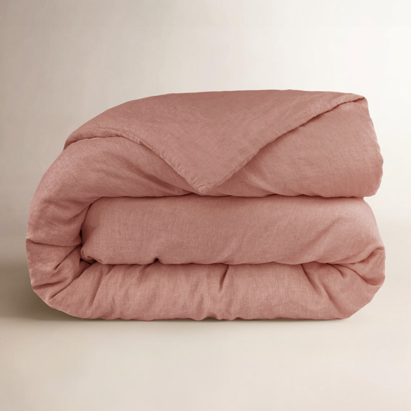 100% French Linen Duvet Cover, Queen Duvet Cover, Clay