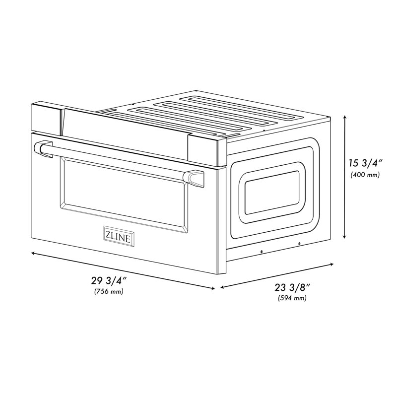 ZLINE 30 in 1.2 cu. ft. Built-in Microwave Drawer, Stainless Steel, Satin Stainless Steel