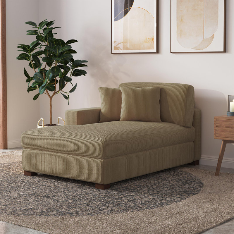 Milbrey Desborough Chaise Lounge, Left Hand Facing, Camel