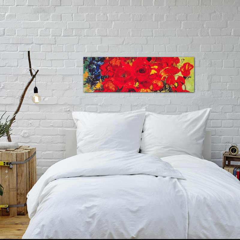 « Vase with Daisies and Poppies » par Vincent Van Gogh, reproduction d'art sur toile, H 20 po x l 60 po x P 1,5 po