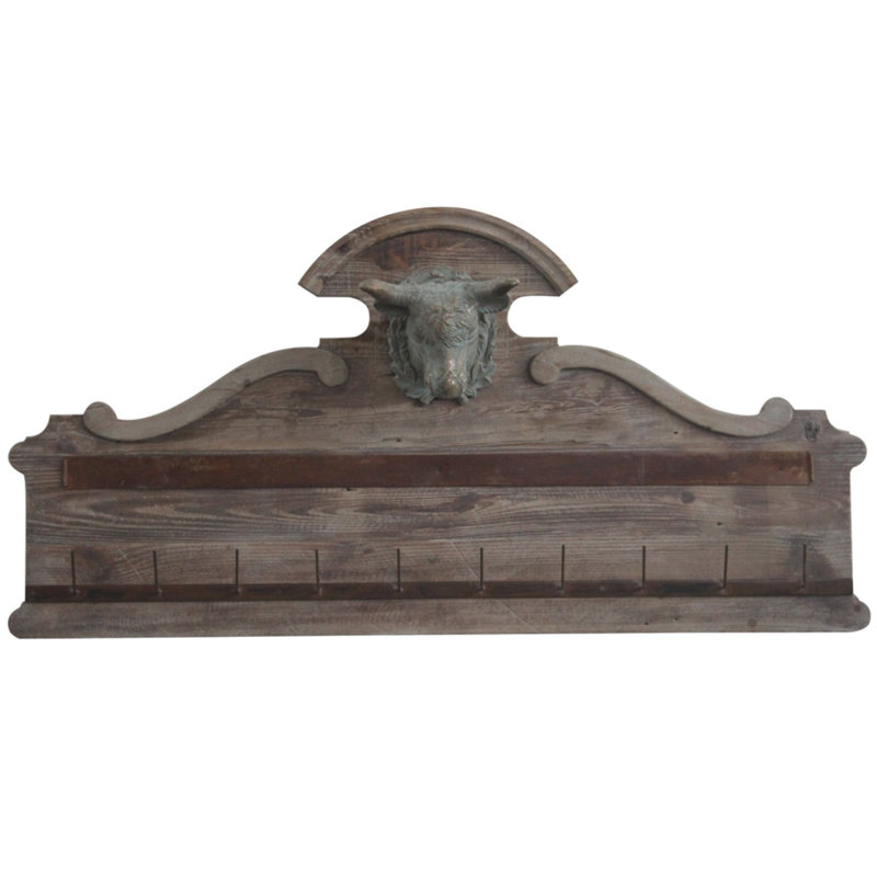 Rustic Bull Head Charcuterie Wall Rack