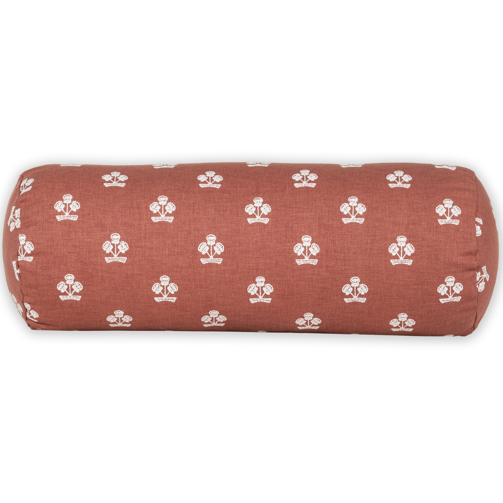 Hamachi Cotton Throw Pillow, Polyester, Bolster 8"H x 21"W, Cinnabar Red Floral