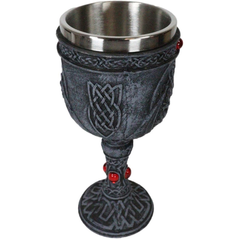 Ebros ancien nid celtique double dragons protégeant le flacon de vin coupe de vin calice coupe 6 oz Donjons et dragons gothiques médiévale élixir de vie