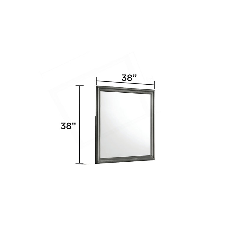 1PC Modern Style Mirror, Metallic Gray