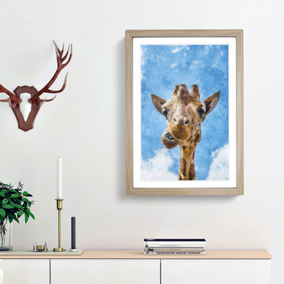 Chewing Giraffe - Picture Frame Painting Print