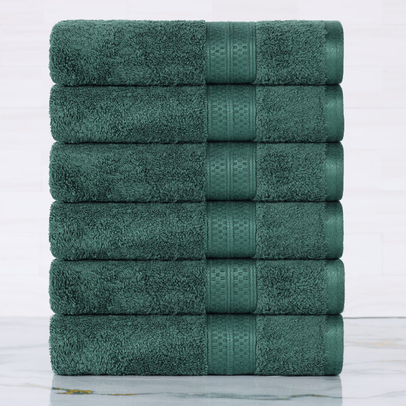 Nolhan 60% Cotton and 40% Rayon from Bamboo Hand Towel Set, Hunter Green
