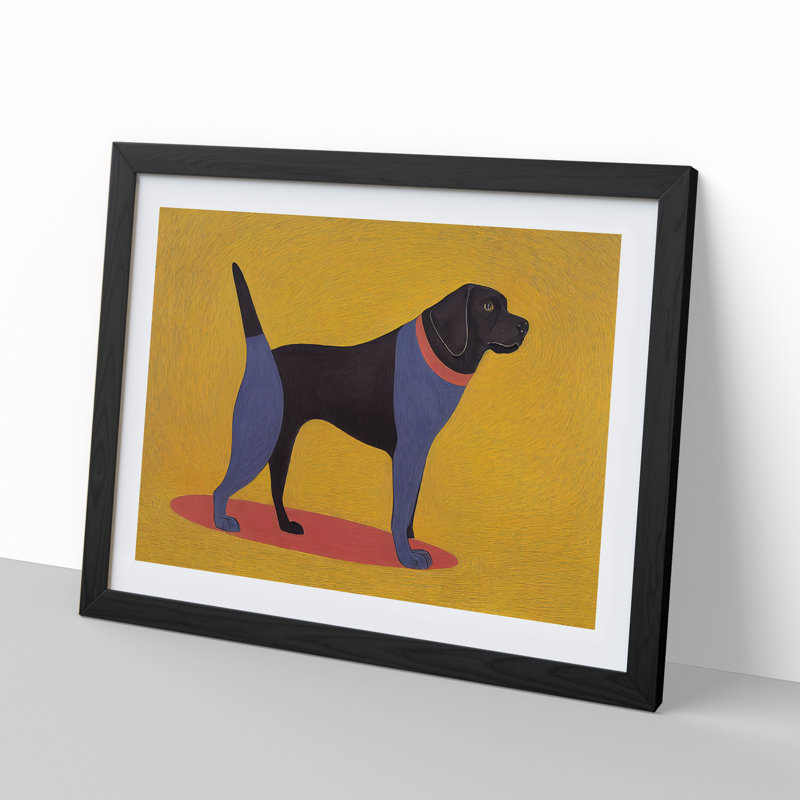 Dog Abstract Vol.3 - Single Picture Frame Print, Black, 25cm H x 34cm W x 2cm D