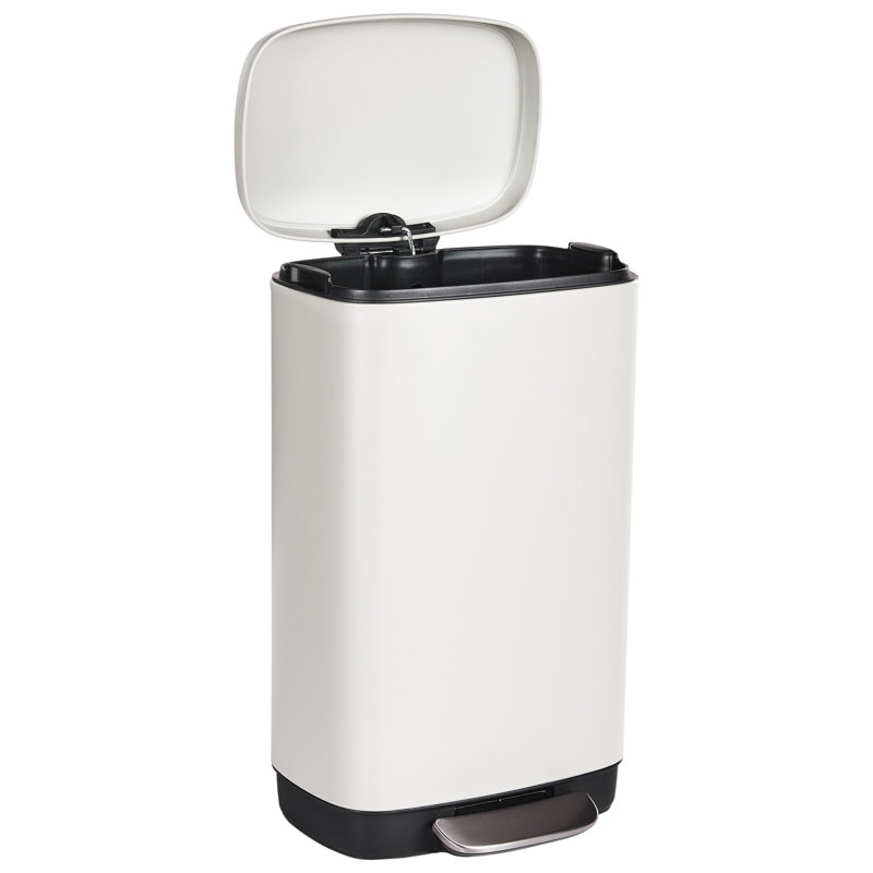 Pedal Waste Bin 30 L ECOCOLLECT Metal, White