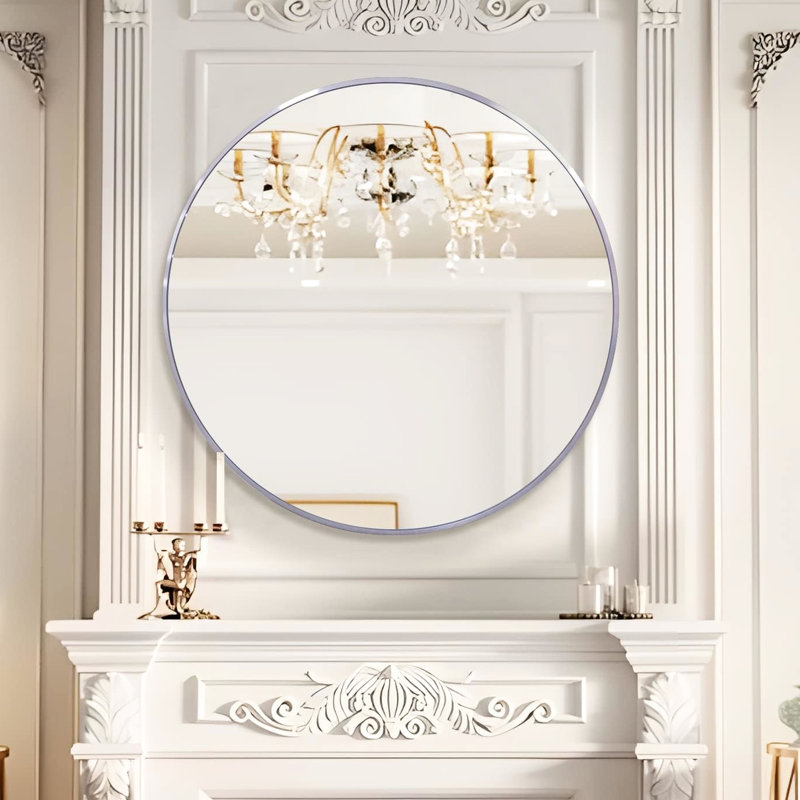 Miroir de salle de bain argenté 39 po - Verre HD 4 mm, cadre de chambre rouille, 39,62 po x 39,37 po, Noir