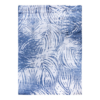 One-of-a-Kind Rectangle 9'1" X 12'3" New Age Silk Area Rug Blue