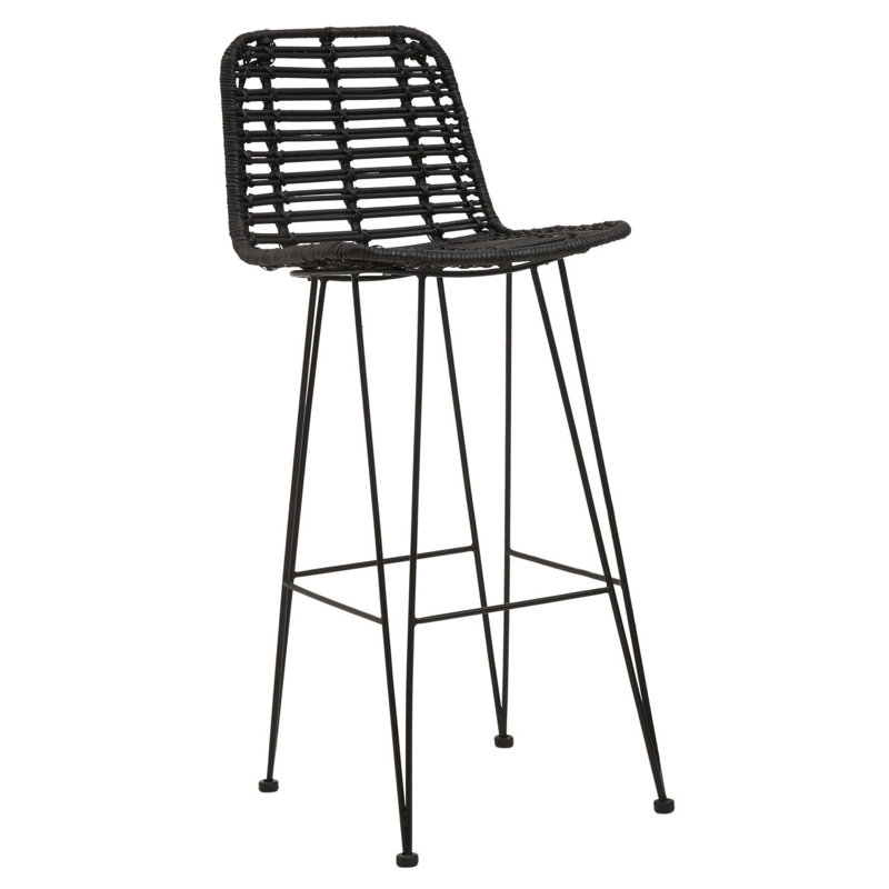Counter Stool with Metal Frame, Black