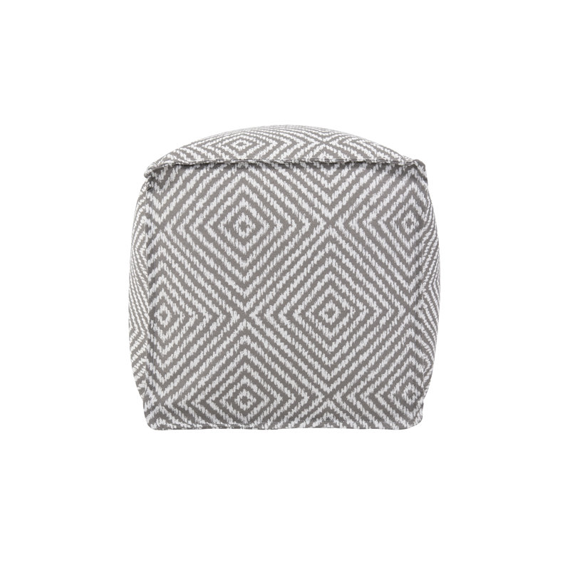 Upholstered Outdoor Ottoman, Pewter