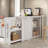 Multifunctional Wood Platform Bed With Desk And Storage Shelves, Built-in Trundle And 3 Drawers-2026735977