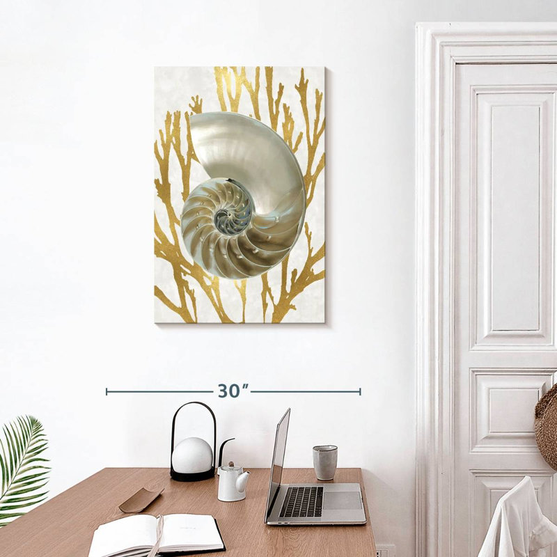 Shell coral gold ii Aletra, H 30 po x l 20 po