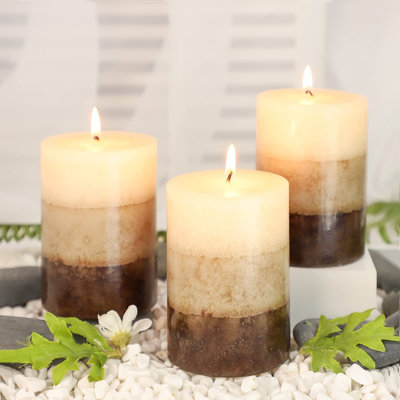 Ensemble de 3 bougies parfumées Vanilla Cupcake Mottled Layered
