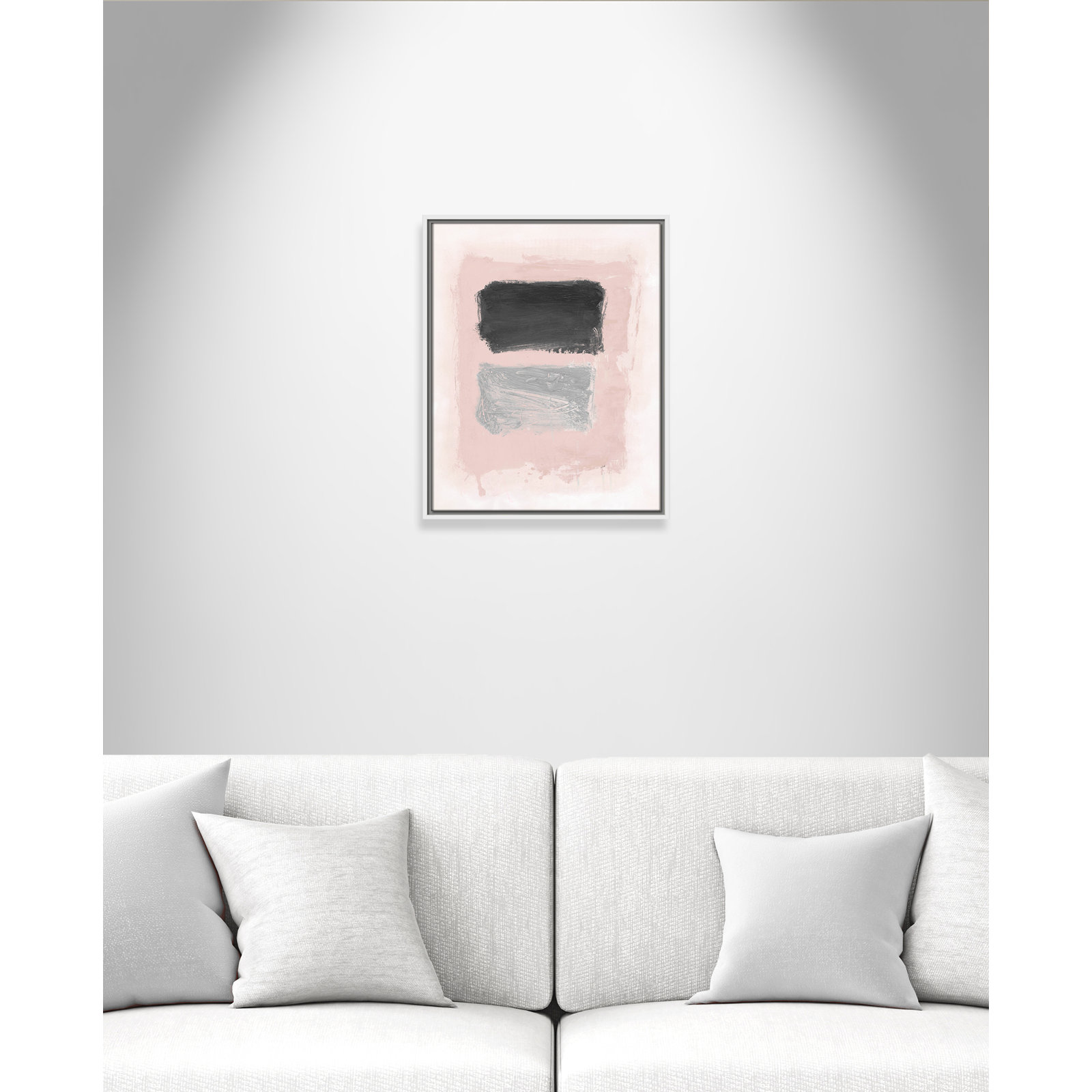 Gabor "Pink, Black and Silver Shimmer I" Print, 21.5" H x 17.5" W x 2" D, White
