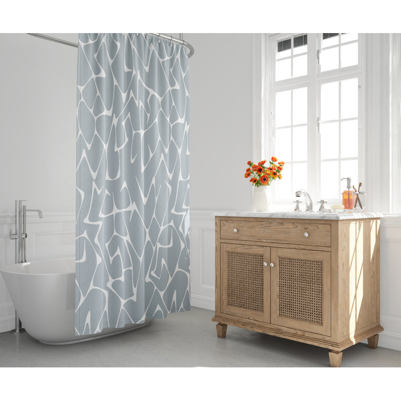 Rideau de douche Tola Mid-Century, Gris / blanc