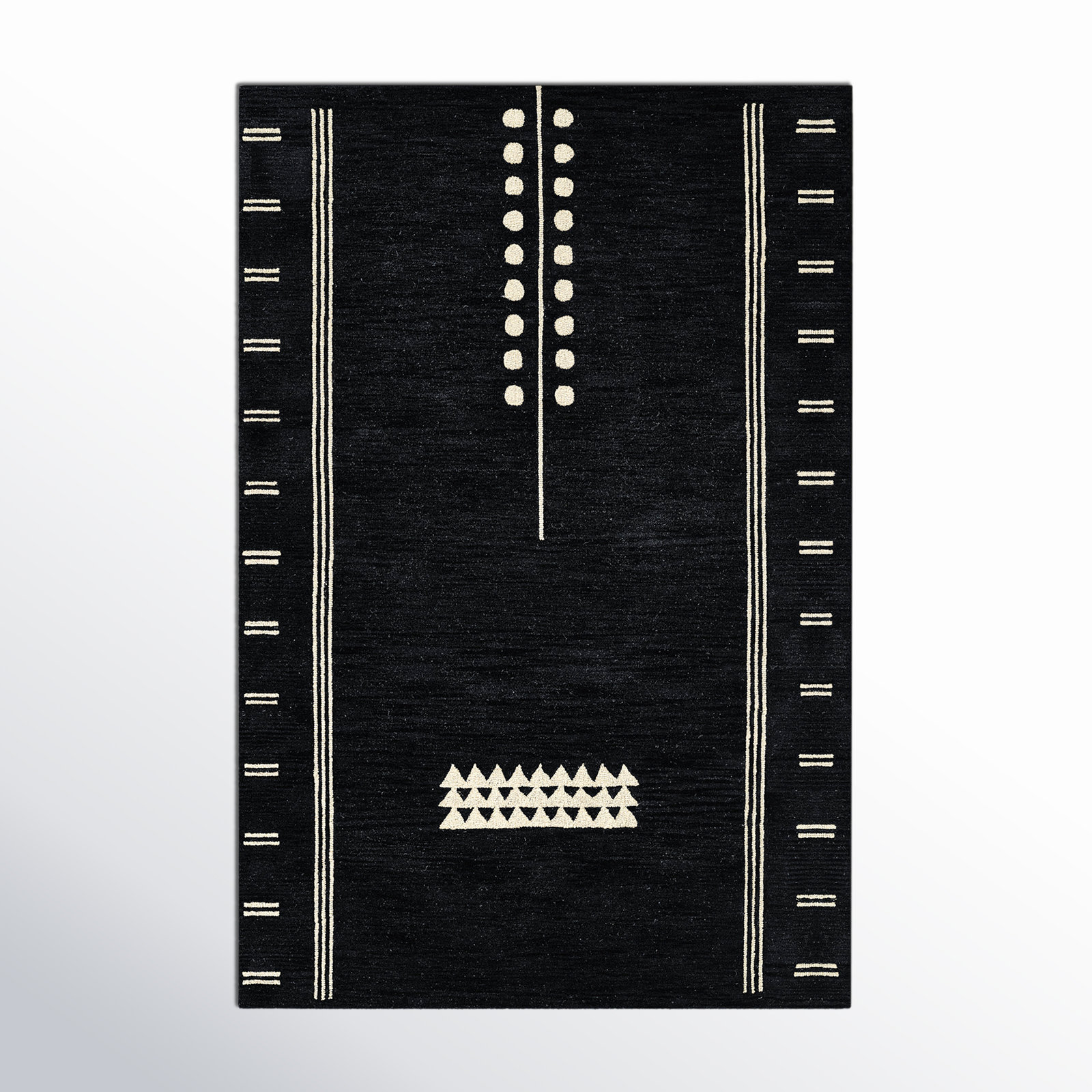 Sameer Navy Sand Hand-Tufted Wool Rug, Rectangle 2' x 3'