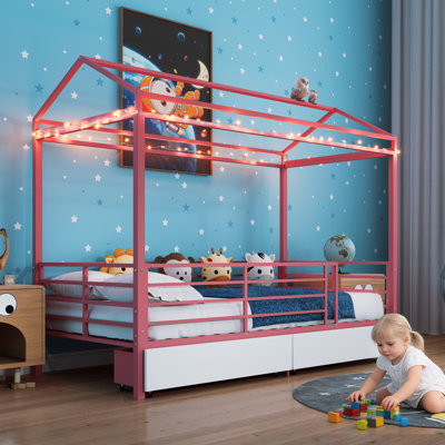 Lit simple en métal rose, 1 pièce