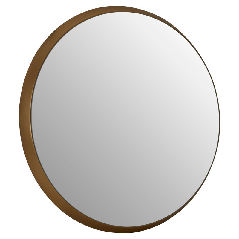 Metal Round Mirror, Gold, 54 cm H x 54 cm W