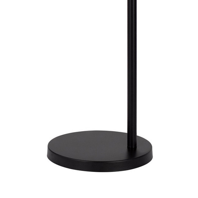 Lampe sur pied moderne 61 po, abat-jour en filet, base en métal, noir