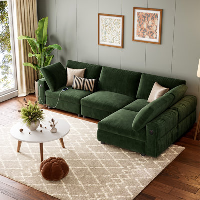 Canapé 3 places Modern Comfort pour salon – Canapé rembourré avec structure en bois robuste – Mobilier élégant – Siège spacieux – Vert foncé