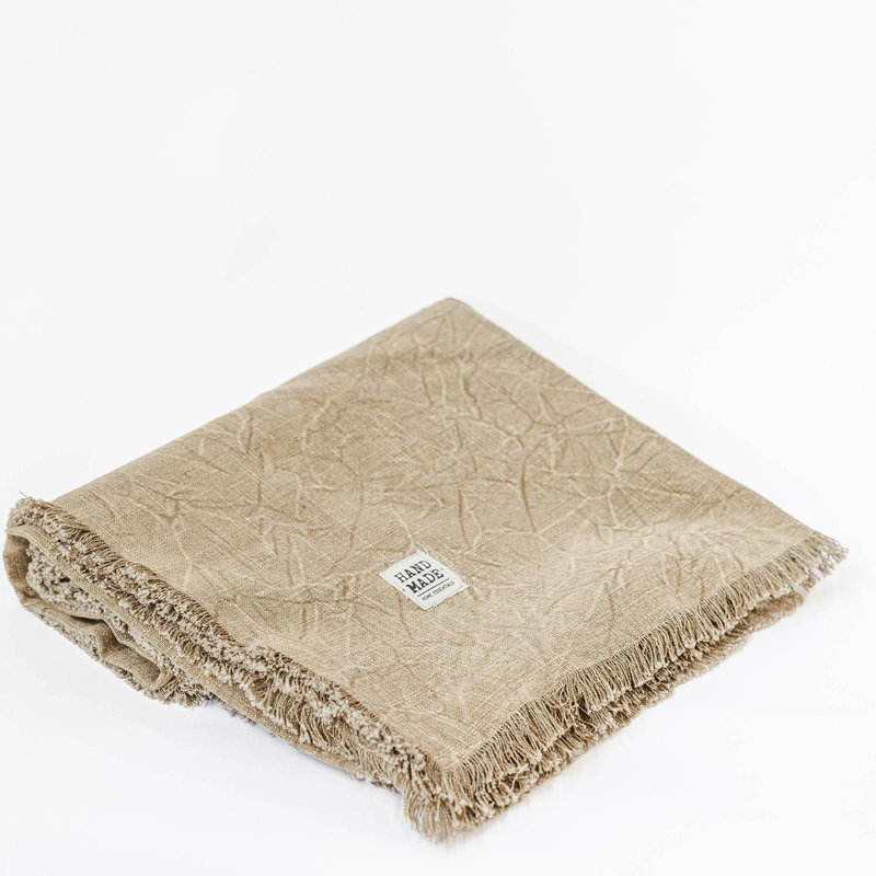 Nappe pierre délavée, grande, Beige, L 90 po x l 60 po
