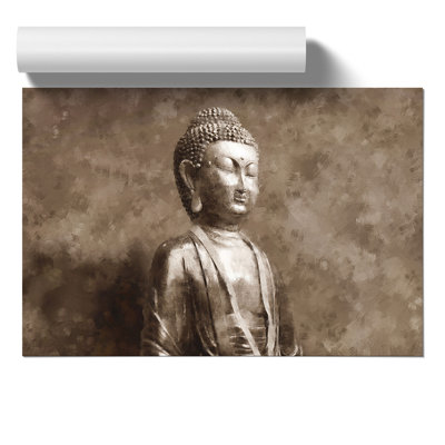 Buddha Statue Painting - Frameless Print